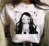 Kawaii Casual Anime Demon Slayer Kimetsu No Yaiba Graphics Female T-Shirt Summer Loose Blouse White Tees O-Neck Women Goth Tops