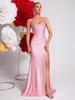 2026 Frühling Rosa Strass-Spaghettiträger Meerjungfrauen-Abendkleid