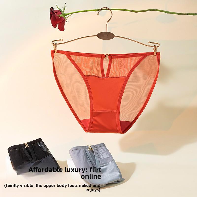 Nuevos Braguitas de Verano para Mujer Suaves Ligeras de Satén Encaje Malla Semitransparentes Huecas