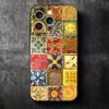 Italian Sicilian Style Floral Pattern Soft Phone Case for iPhone 16 16E 17 Air 15 Pro Max 14 Plus 13 Mini 11 12 7 Black Cover Ba