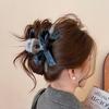 2025 New Elegant Velvet Bow Hair Claw Clip Large Claw Clip for Women with Non-Slip Grip Elegant Updo Bun Maker for Thick Hair