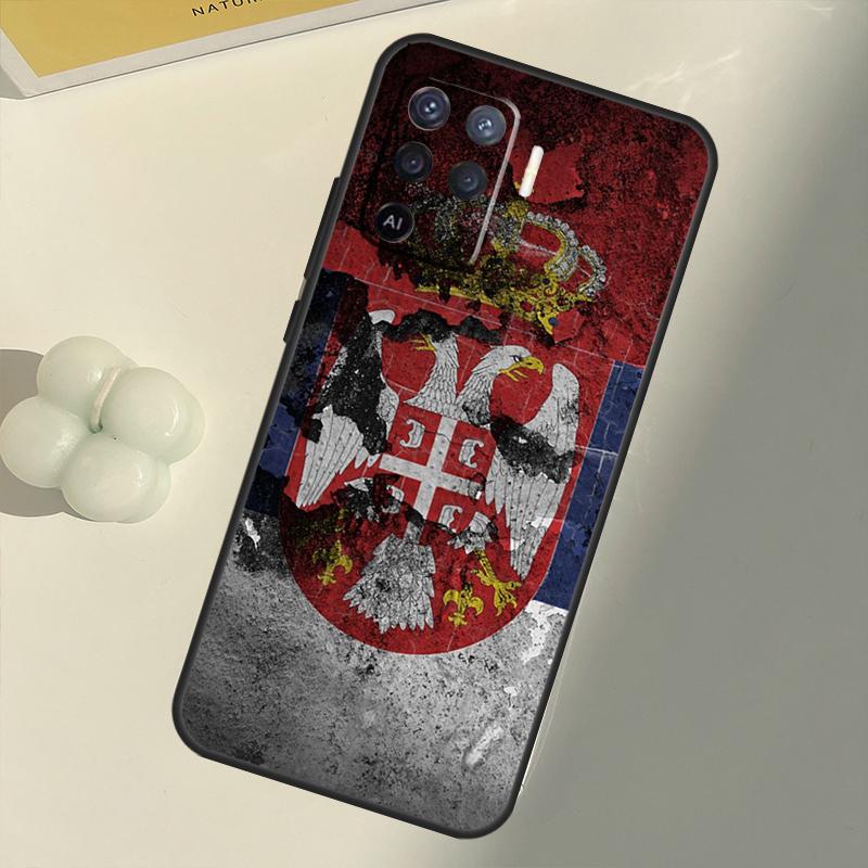 Cool pouzdro s vlajkou Srbska pro OPPO A53 A53S 2020 A5 A9 A31 A52 A72 A94 A74 A54 A83 A91 A93 A16 A15 Zadní Coque