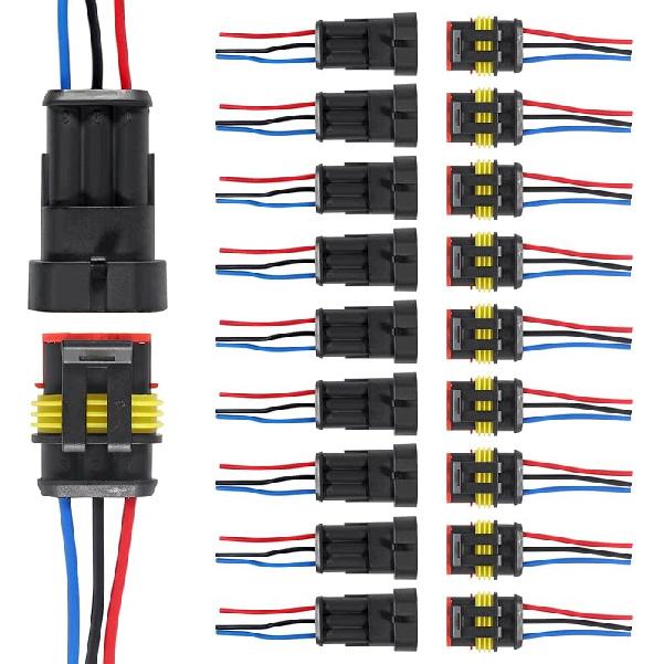 10 Pack 2 Pin Wire Connector 16 AWG Waterproof Automotive Electrical Connectors Deutsch Connector Male And Female Wire Connectors For Car Truck Boat