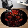 1pc Sugar Skull Design Chair Carpet for Office, Round Non Slip Durable Large Size Office Carpet, Suitable for Office
