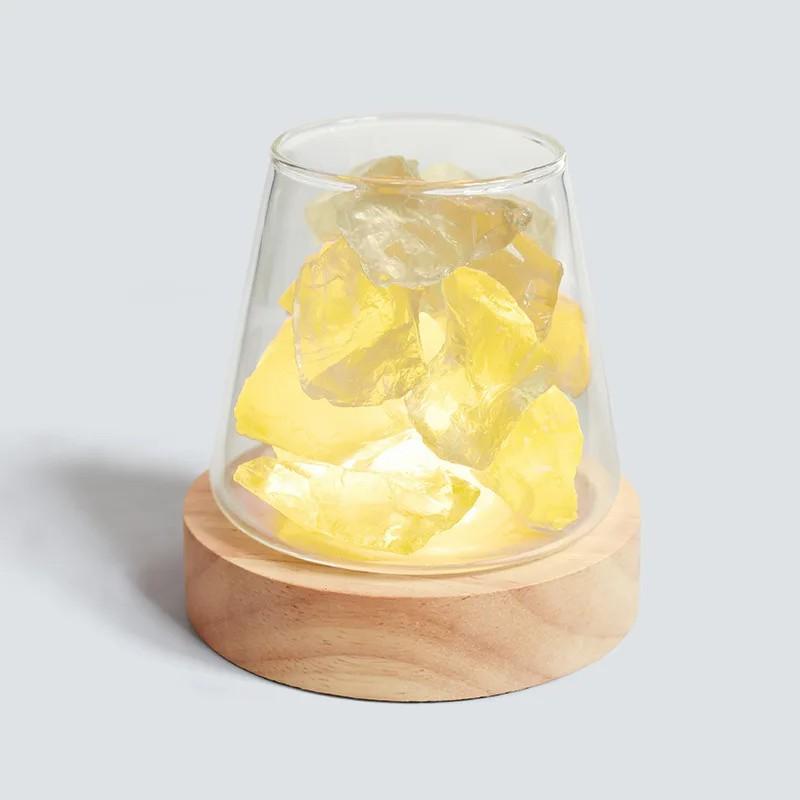 D2 Novelty Natural Himalayan Salt Table Lamp Night Light Natural Raw Stones Crystal Essential Oil Diffuser Light Gift Decor Lamp