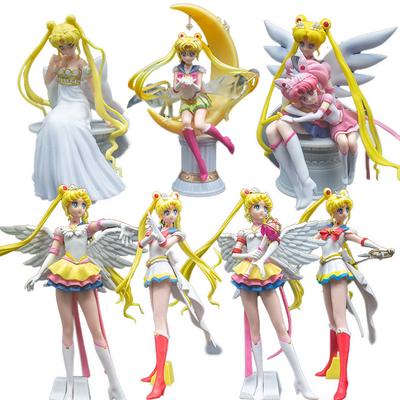 Classic Anime Figures Female Warrior Moon Hare Doll Charm Angel Sailor  Hare Kawaii  PVC Model Cake Decoration Gift For Girls