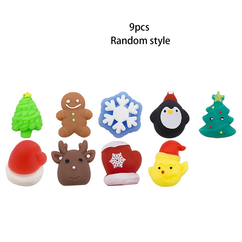 Christmas Group Squeezing And Kneading Tpr Soft Rubber Santa Claus Snowman Decompression Toy Set