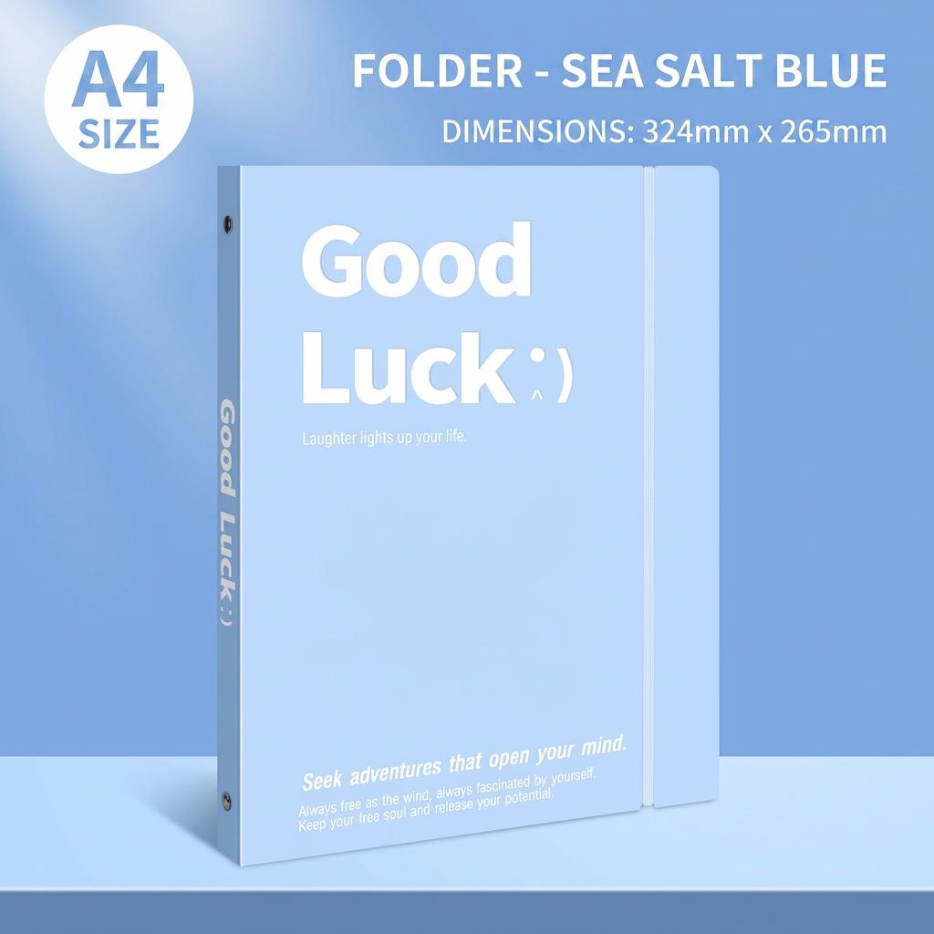 Office Document Binder Waterproof School Document Organizer Pp 3-Ring Binder Wear-Resistant Transparent File Pockets For School светло-синий