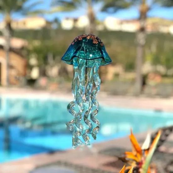 Acrylic Jellyfish Wind Chime for Outside Jellyfish Hanging Sun Catcher Wind