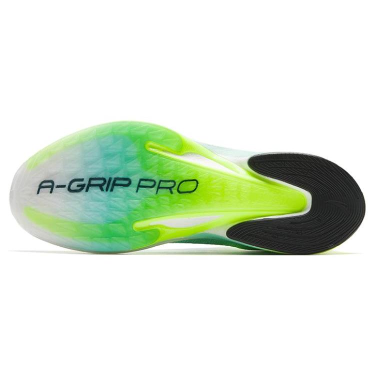 Anta Mach Pro Nitrogen Technology Slip Resistant Abrasion Resistant Low Top Running Shoes Men's White Blue Green 112335584-2