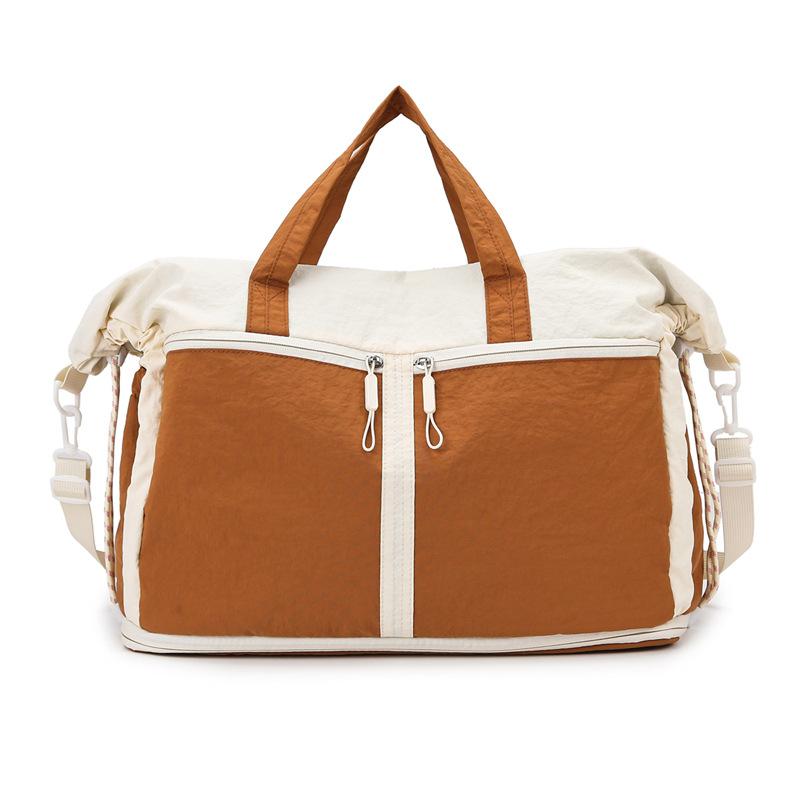 Сумка для коротких деловых поездок, вместительная дорожная сумка, легкая сумка для хранения вещей, дорожная сумка, сумка для фитнеса, сумка для хранения вещей, сумка для беременных. коричневый