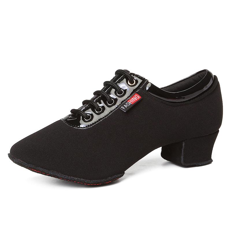 

Fashion Women Latin Dance Shoes Teacher Shoes Middle Heel Jazz Square Dance Shoes Latin Dance 41 чорний