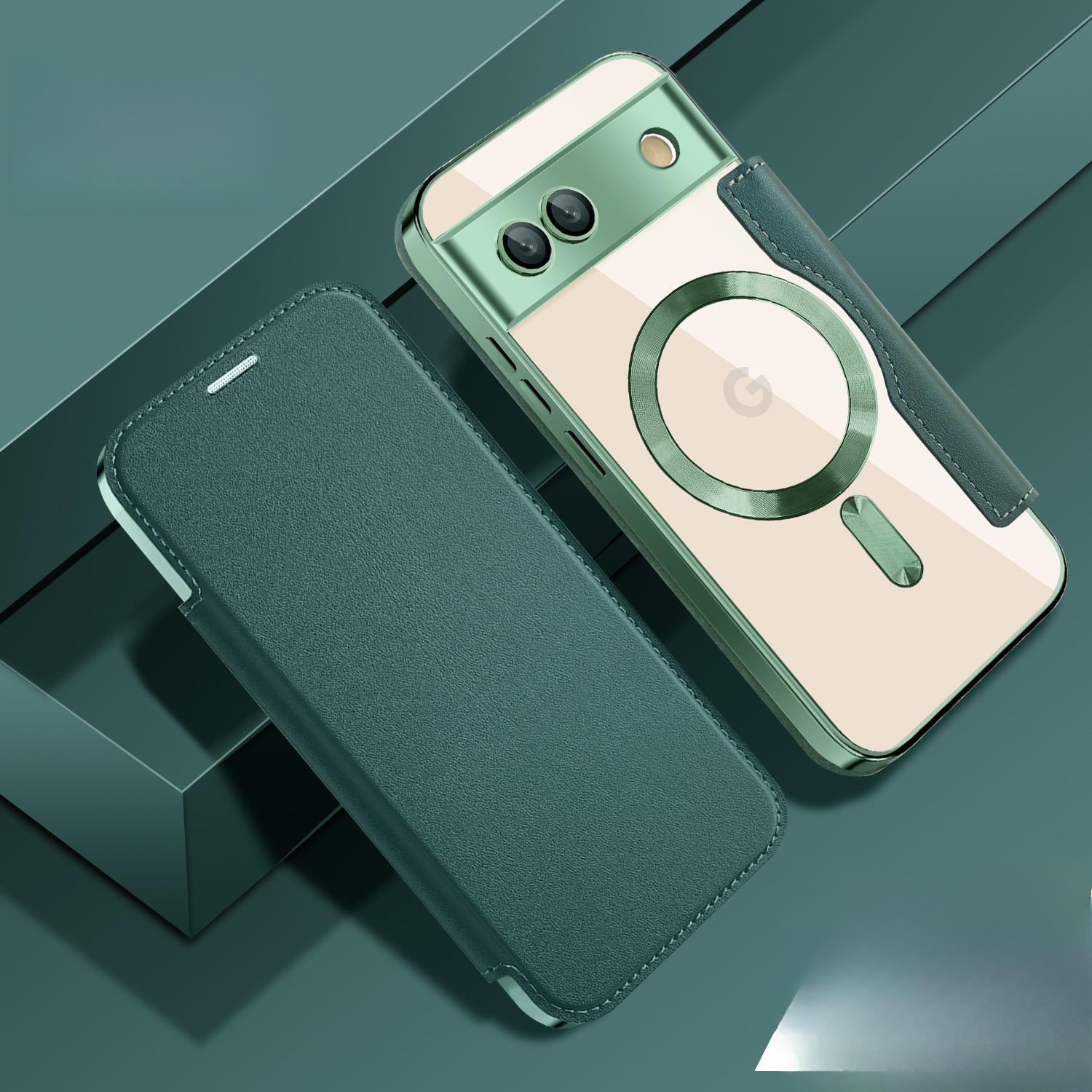 

Вставка для магнитной карты Golden Shield совместима с бизнес-чехлом Google Pixel9PRO и защитным чехлом MagSafe Google pixel 7a зелёный