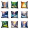 Four Seasons Landscape Forest Tree Lake Snow Cushion Cover Home Living Room Sofa Bedroom Decoration Pillow Cover