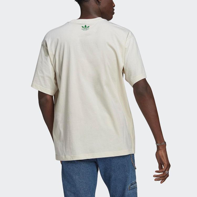 adidas T-shirt Manches Courtes Imprimé Originals Stan Smith Homme Hauts Blanc Cassé GQ8873