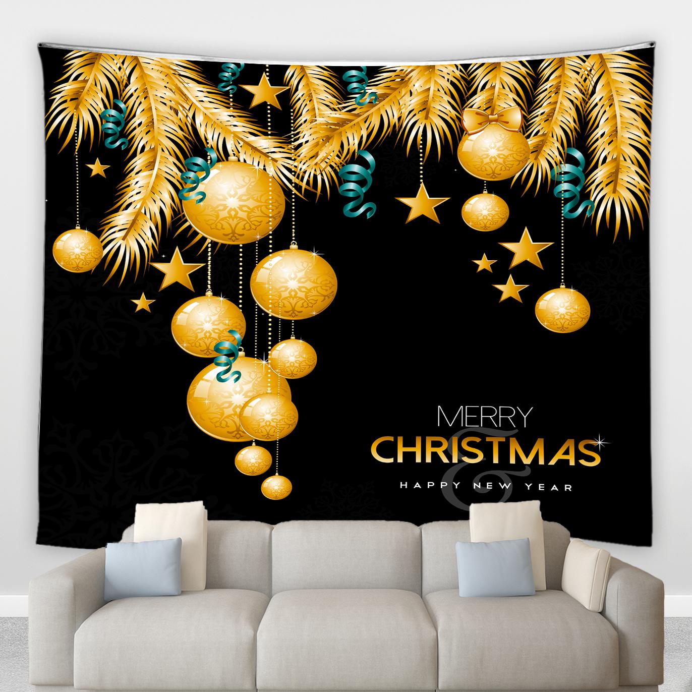 Рождественский гобелен Святочный шар Праздничная вечеринка Декор фон настенный Гобелен — фото 9