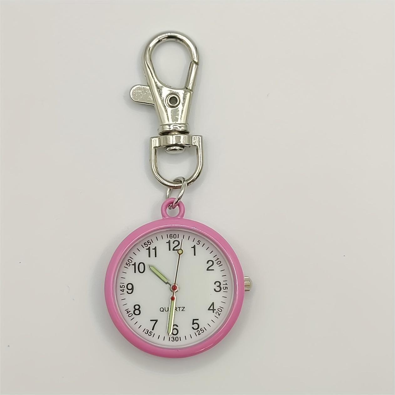 

Keychain watch, nurse watch, pocket toilet watch, student exam watch, pocket watch, clear large dial, keychain hanging watch рожевий