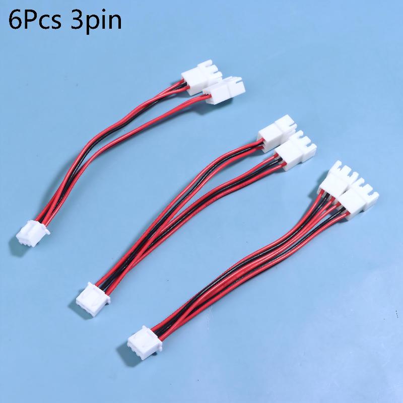 3/6pcs XH2.54MM Y-Splitter Cable Male To 2 Female Connector 26AWG Power Extension Cord 2/3/4/5/6 Pin Splitter Cable Adapter