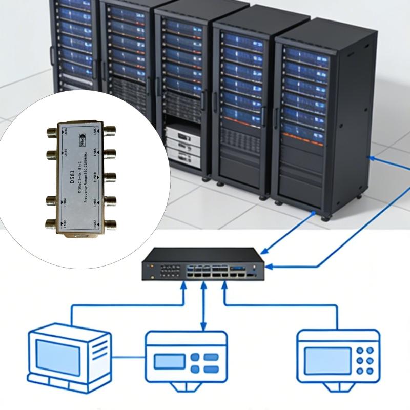 Professional 8 Input 1Output Satellite TV Signal Switching With Plating Design For Satellites TVs & Security Systems