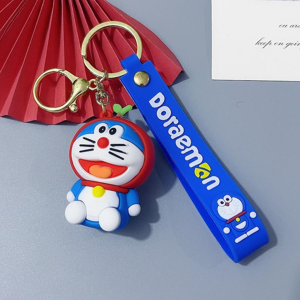 Blue Doraemon Cat Keychain Pendant - Cute Couple Bag Charm Gift