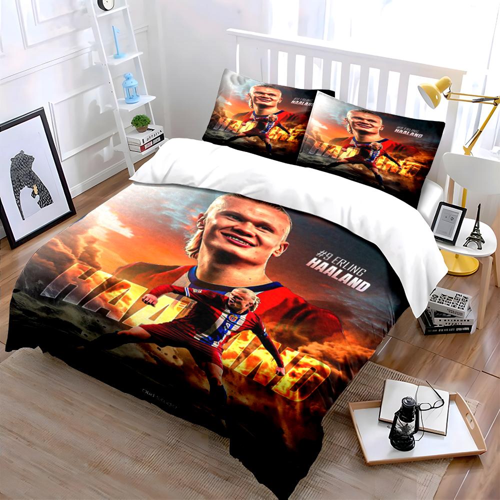 "Erling Haaland Bedding Set" Bedding Set (1 Duvet Cover, 2 Pillowcases, Duvet Not Included)