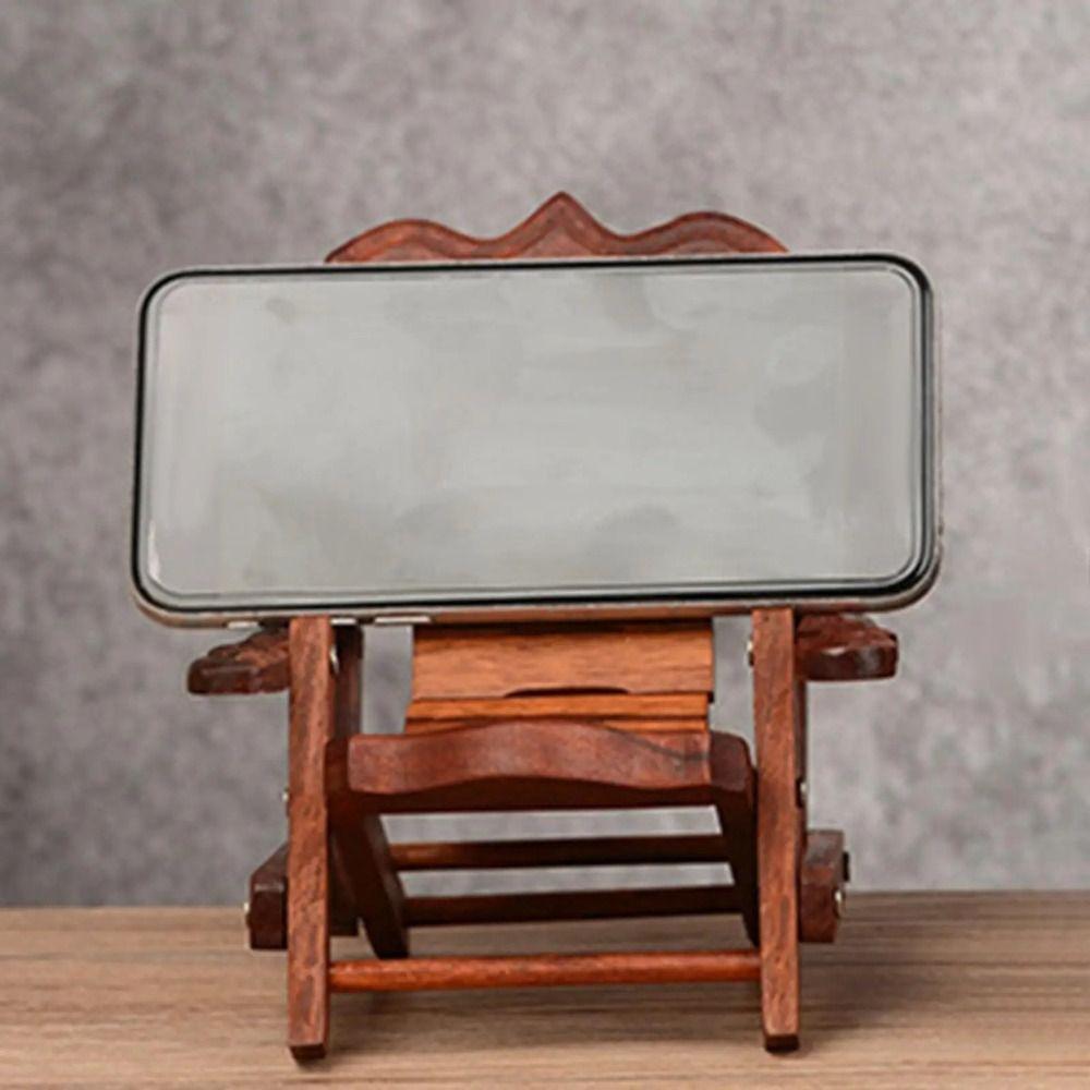 

Mini Phone Holder Bracket Decoration Crafts Cellphone Stand Home Decor Desktop Phone Holder Men wooden