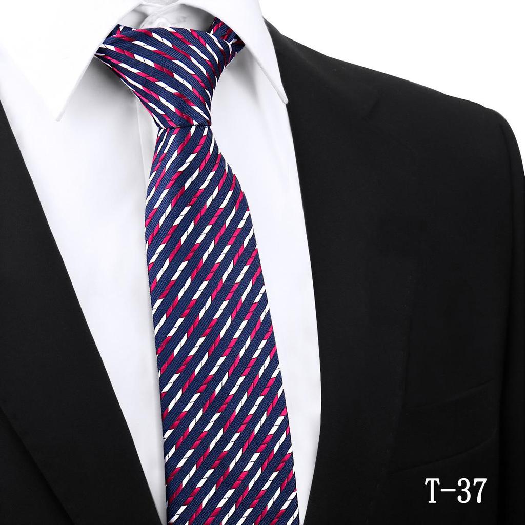 Handmade Paisley Stripe Jacquard Polyester Tie, 7.5cm