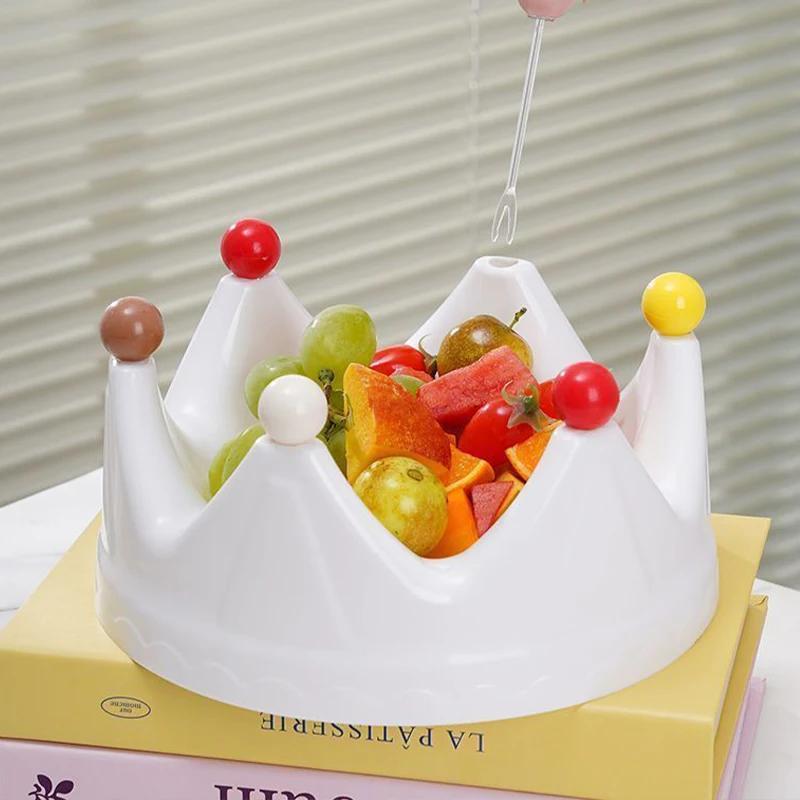 Crown Fruit Plate Fruit Plate Household Coffee Table Fruit Tray High End Living Room Candy Tray Crown Fruit Plate