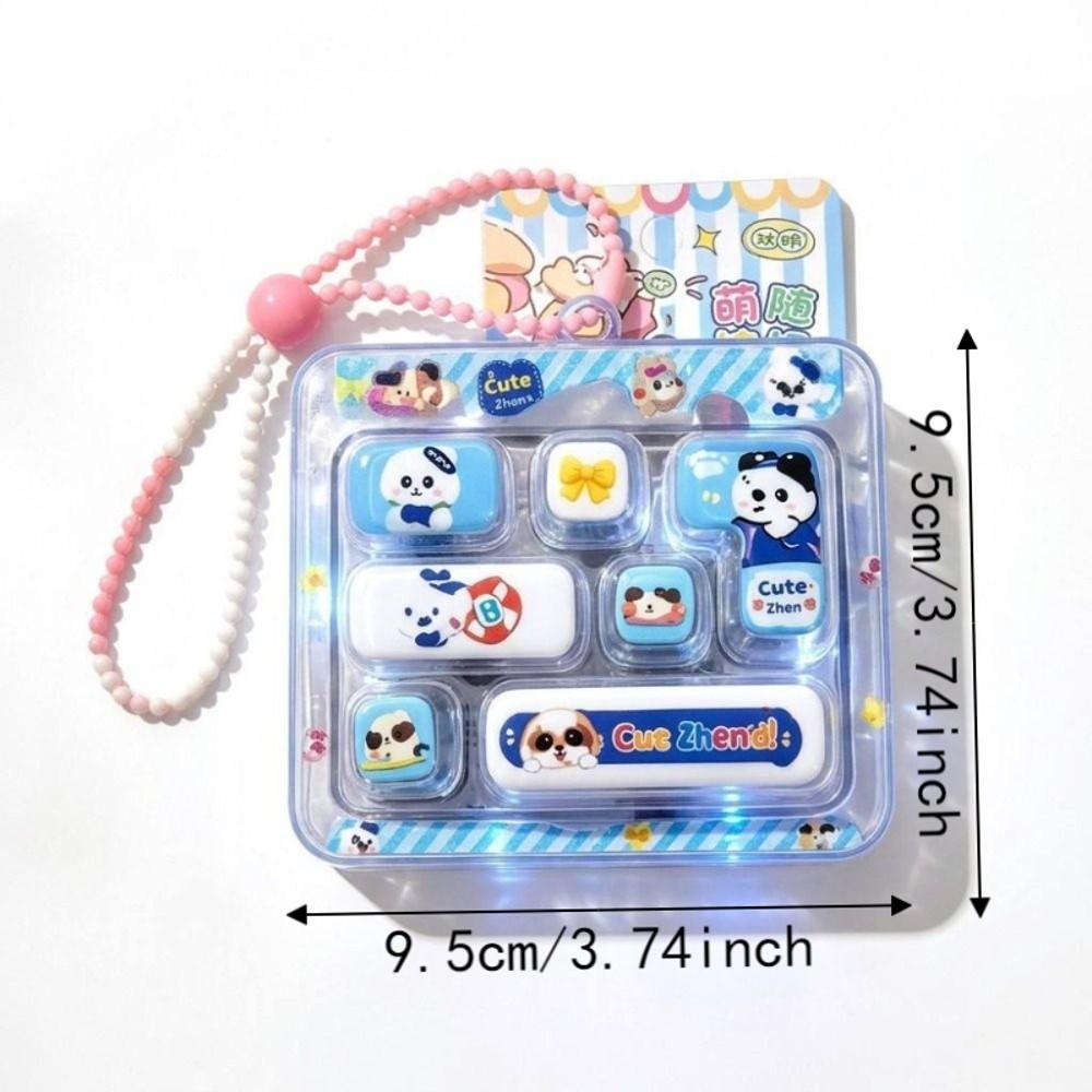 Cute Design Decompression Button Toy 7-Key Keyboard Keychain Kids Bag Pendant