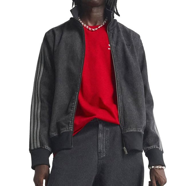 adidas Originals Firebird Track Top Black Denim Jacket KD1516 Denim Men s [M-Black (KD1516)]