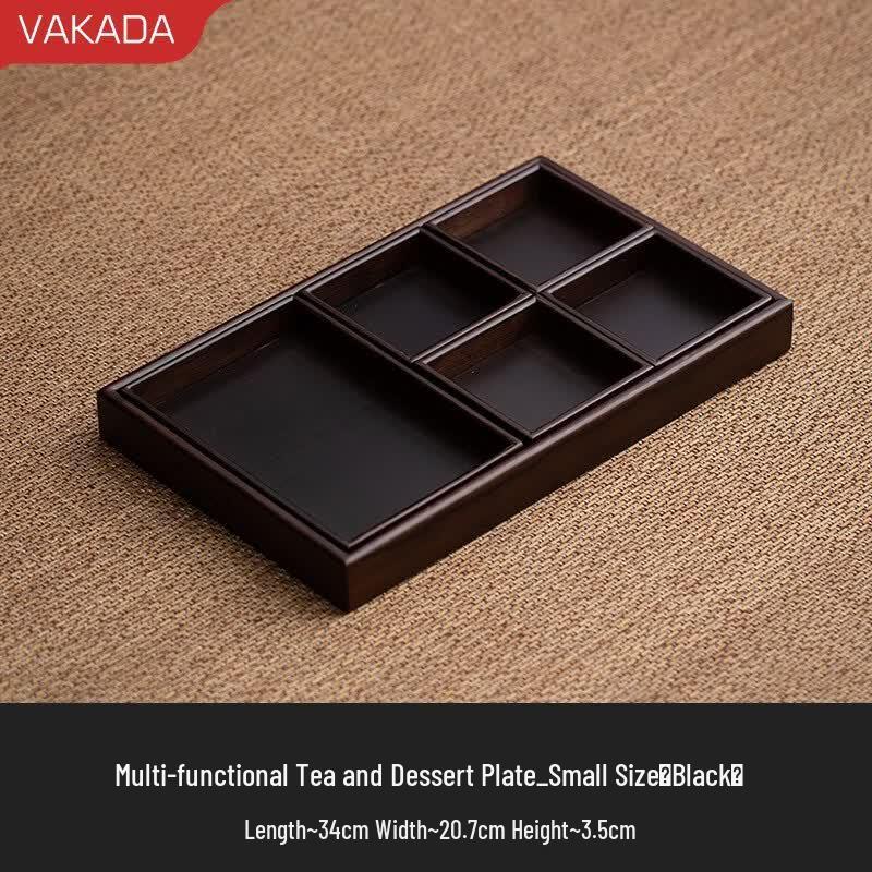 VAKADA Wooden Divided Snack Serving Tray