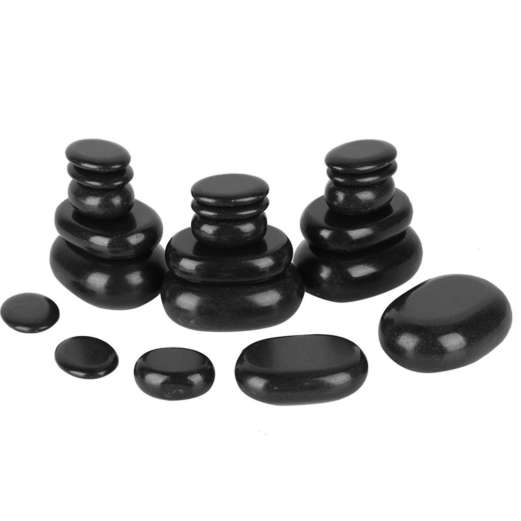20Pcs/Set Hot Spa Black Basalt Oval Shape Stone Essential Oil Pedicure Massage