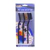 7-inch Industrial Cleaning Brush Set: Stainless Steel, Copper, Nylon Bristles – 3 Mini Brushes for Polishing.