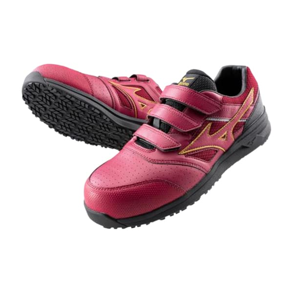 [Mizuno] Work Shoes Safety Shoes Almighty LS22L WIDE Men's Wine Red x Gold 27.5 cm 4E
