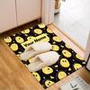 1PC Custom Name Yellow Faces Theme Floor Mat Ideal for Living Room, Game Rooms, Office, Bedroom, Floor Mat Playful Design