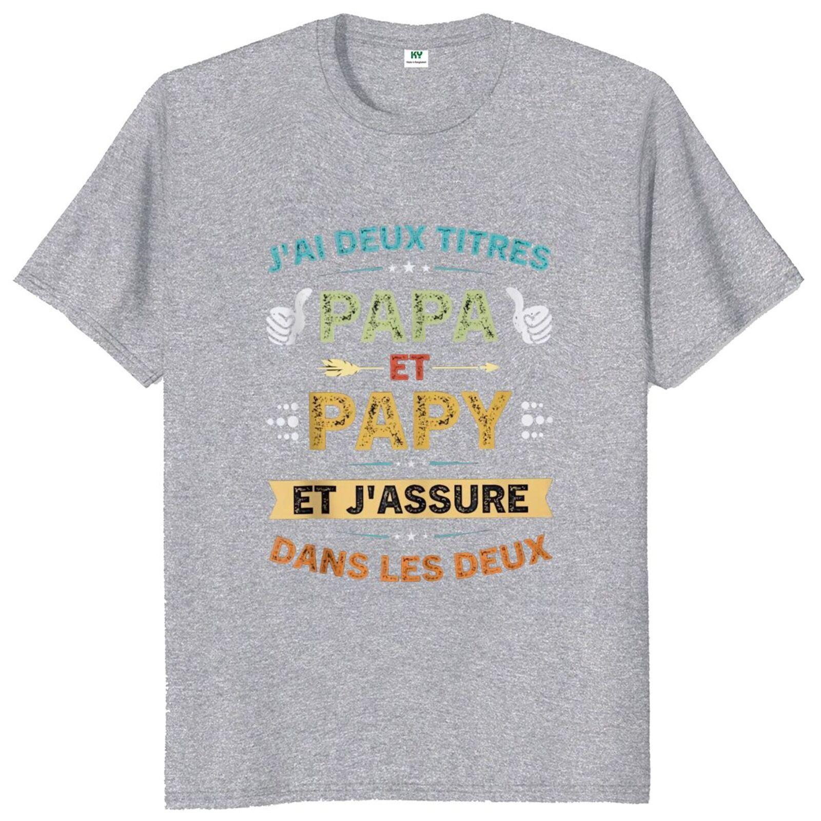 

Male Brand Tshirts Retro I Have Two Titles Dad and Grandpa T Shirt Papa Papy Father Gift T-shirt for Men Cotton O-neck T-shirt 4XL