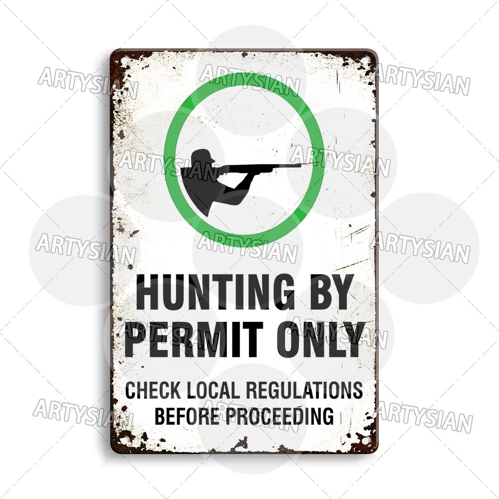 DORA Tin Sign Hunting Fishing Warning Metal Sign Shooting Range Caution Plaque No Duck Shooting Private Property Animal Wildlife Protection