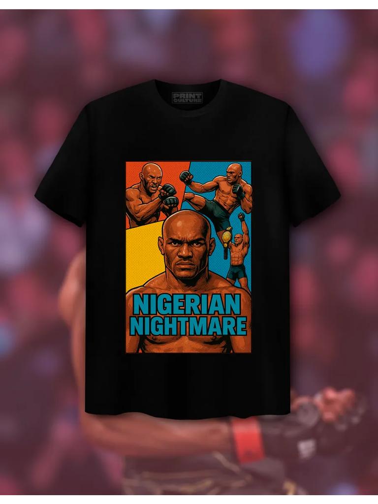 T-shirt with Kamaru Usman print