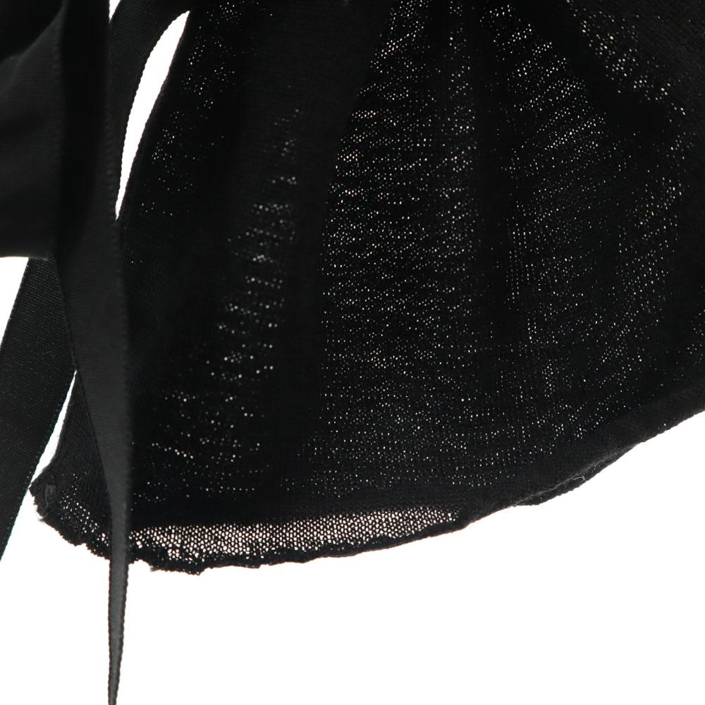 GUCCI Made in Italy Wool Blend Long sleeve Sleeve ribbon Cut S black Women Used