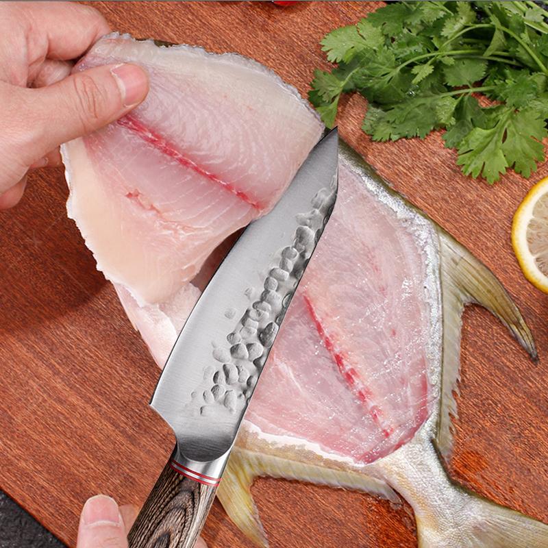 Forged Hammer Boning Knife Stainless Steel Knife Meat Cleaver Butcher Knife Professional Kitchen Knives Paring Cooking Knives
