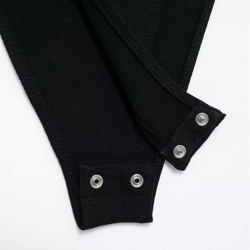 Skinny Ribbed Bodysuits for Women, O Neck, Straps, Snap-Button, Female Playsuits, Sexy Fashion