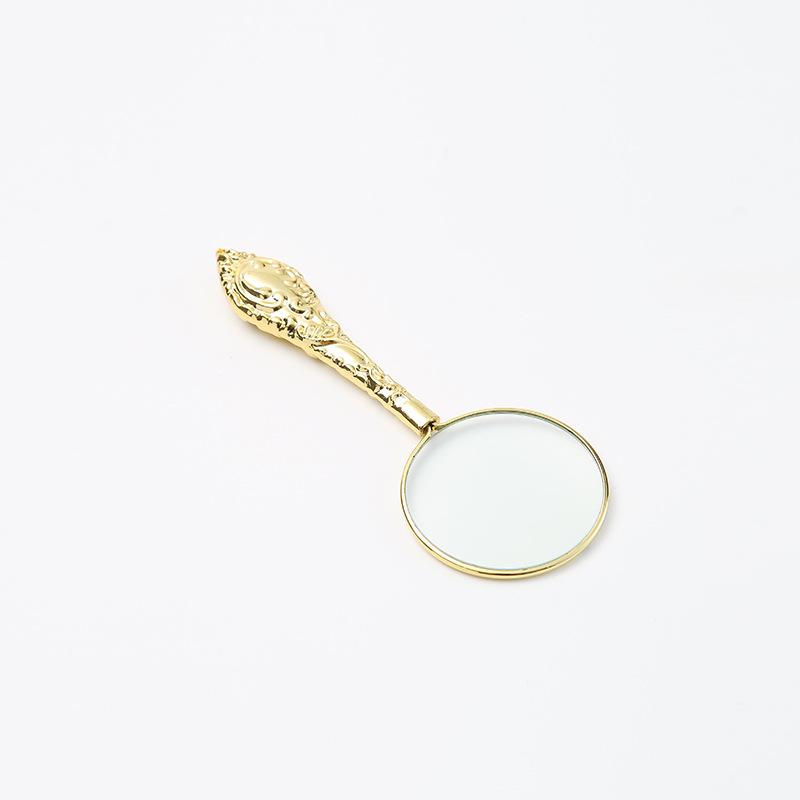 1Pc MG18155-1 Gold Metal 45mm Magnifying Glass Handheld Magnifying Glass