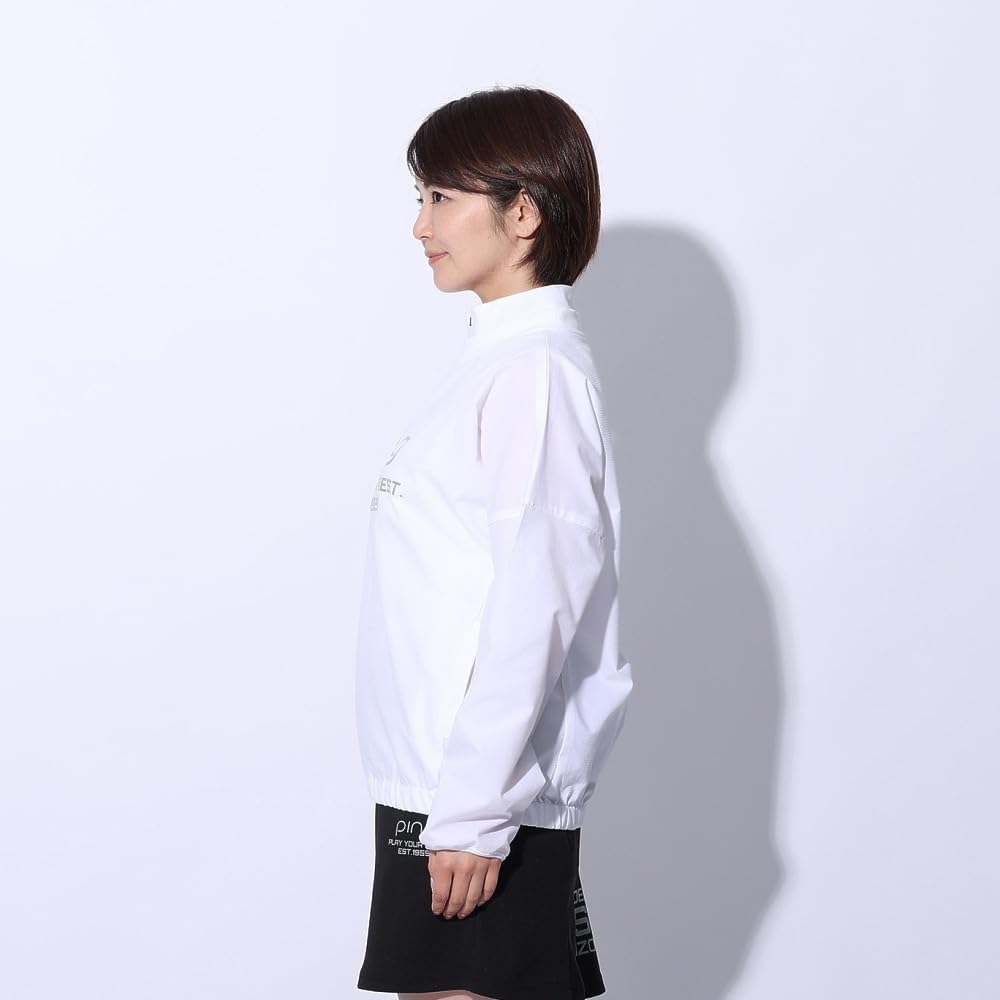 Blouson Removable Antibacterial and Golf Outerwear M [Pin Apparel] Women's 2-way Full-zip (with Sleeves, Deodorizing) / / 622-4120200 030_White