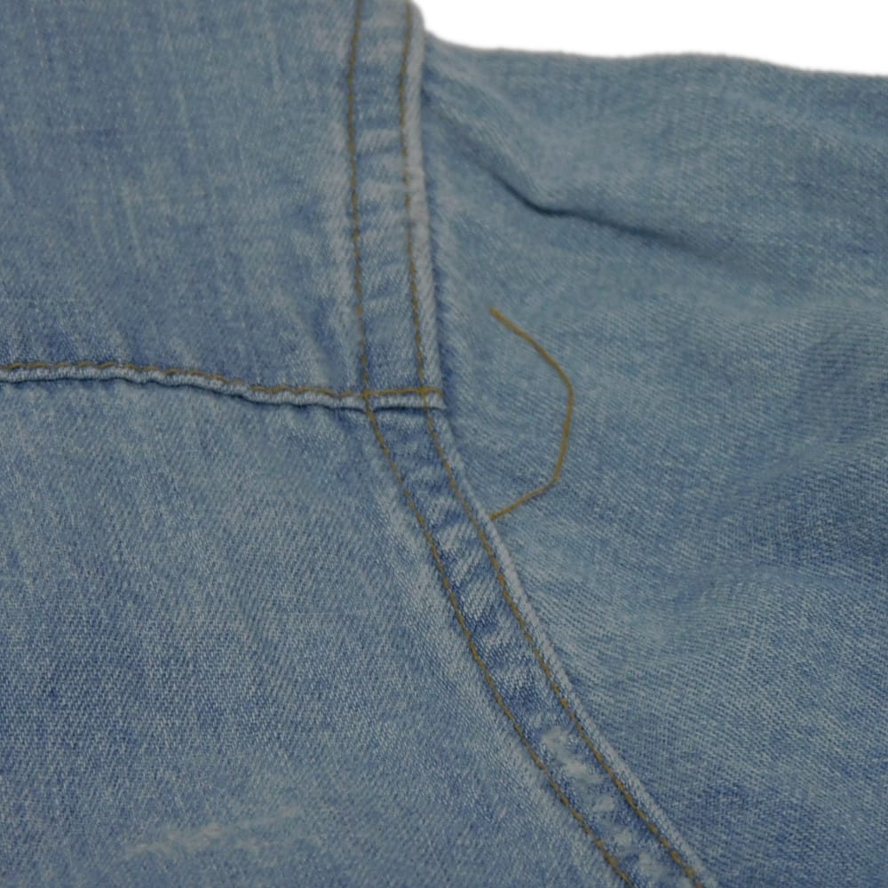 Used 9921 Western Denim Shirt 417374 Y890L 7832 S Crushed 16 Stainless Steel Eddie Era Cotton Washed Blue Men's from