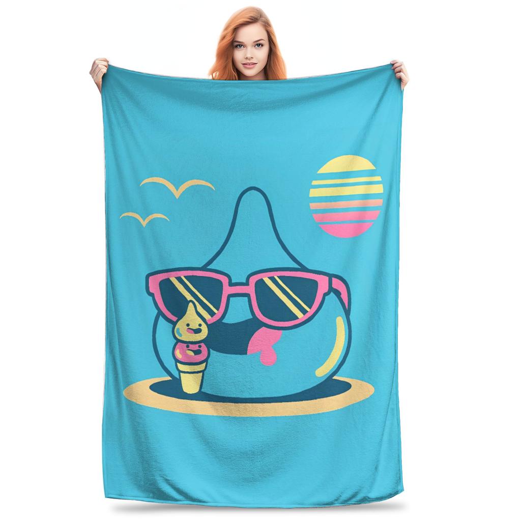 D-Dragon Quest Slime Pluche Deken Kinderen Flanellen Plaid Voor Huisdecoratie Warm Op Maat Gemaakte Kwaliteit Sprei Verjaardagscadeau