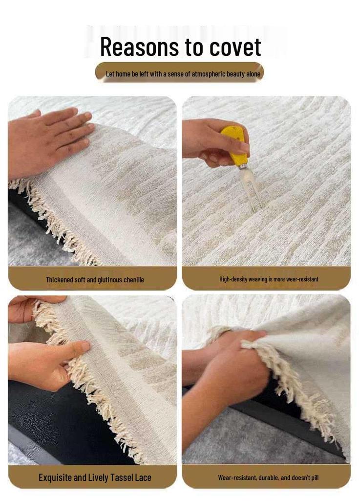 Universal Chenille Non-Slip Sofa Cover Blanket, Anti-Cat Scratch, Four Seasons Full Cover Set