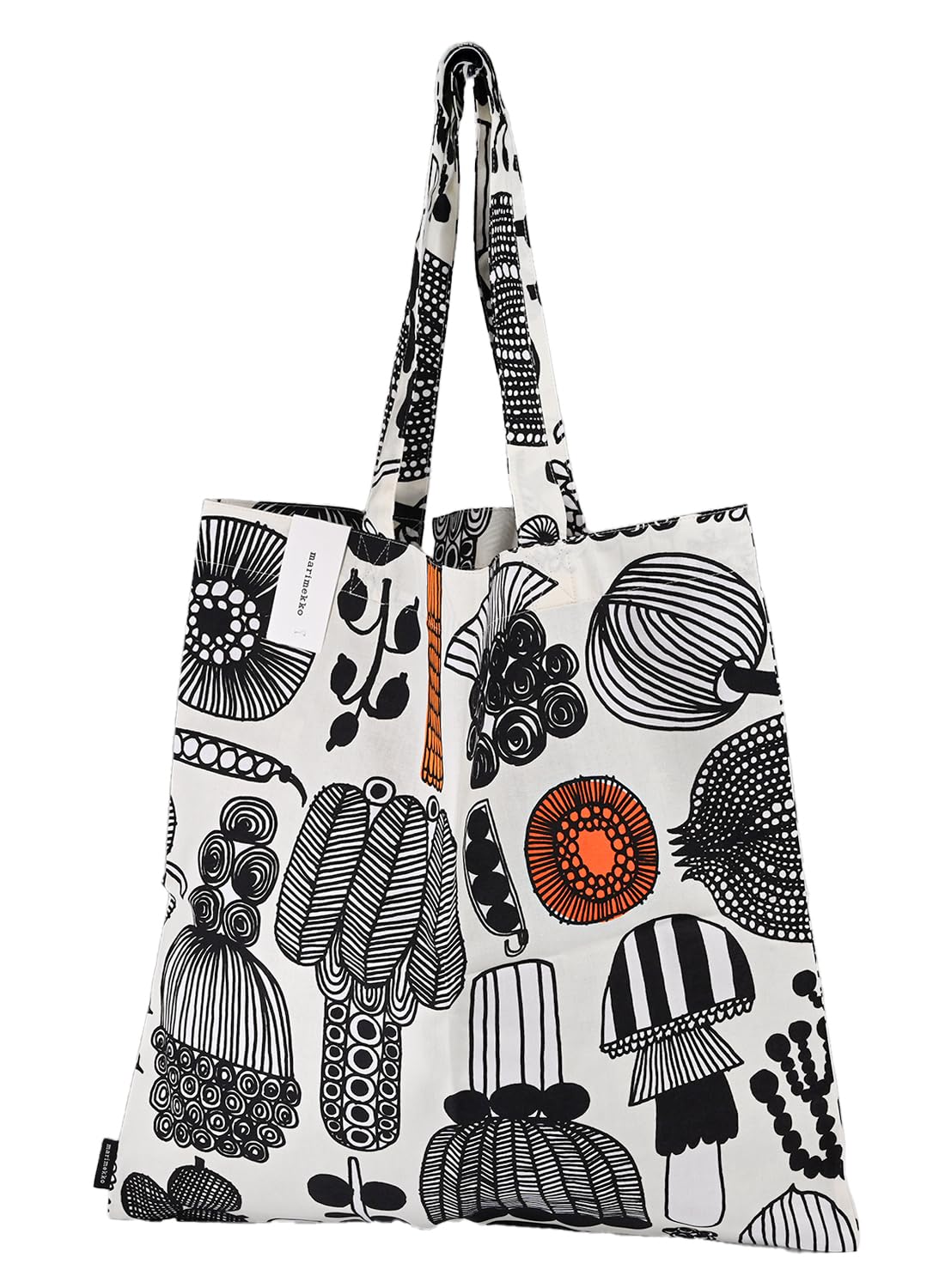 

Marimekko Putarflynn Palhart Fabric Tote Bag, Women s, Black/Orange, 74339 074339 193, Scandinavian Design [Parallel Import]