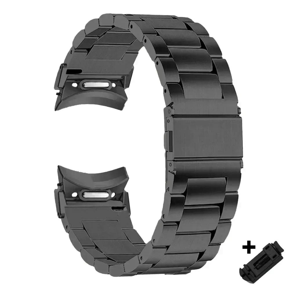Stropp i rustfritt stål med hurtigfeste uten mellomrom for Samsung Galaxy 7 FE 7 6 5 4 44 40 mm reim for Galaxy Watch 6 Classic 43 47 mm