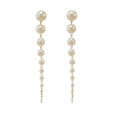 Handmade Pearls Tassels Earrings Trendy Long Earrings Women Earrings Pearls Ear Jewelry Suitable for Parties and Event