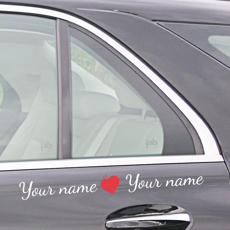 DIY Window Sticker Personalized Lover Romantic Name Vinyl Decor Decal Gift for Girls Boys Car Door Hood Auto Accessories